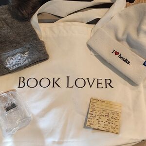 Book Lover Tote Bag with Beanies